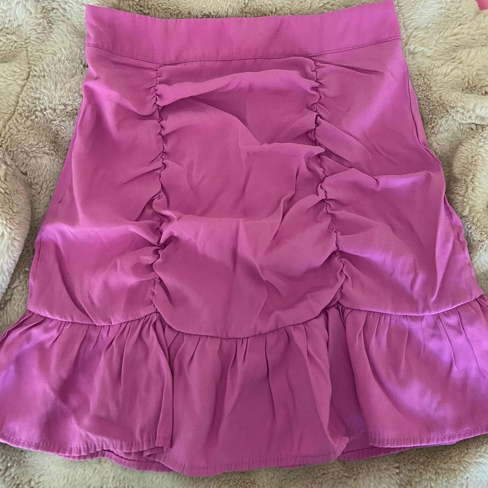 Pink ruffled skirt